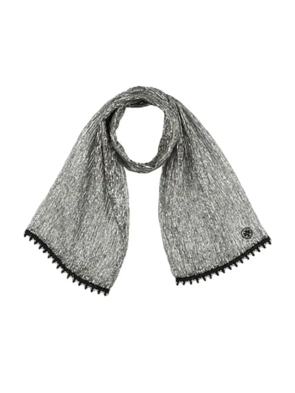 Tory Burch Silver Gold Lame Beaded Scarf Party Event Lightweight